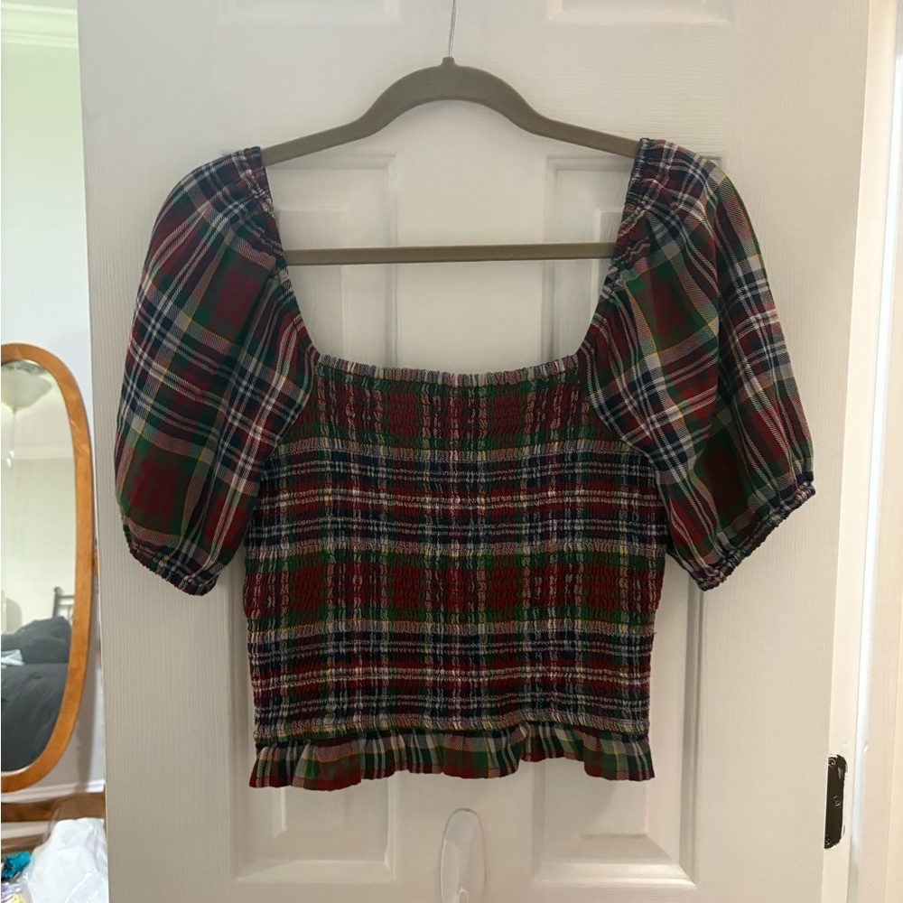 American Eagle Outfitters Multicolor Plaid Blouse